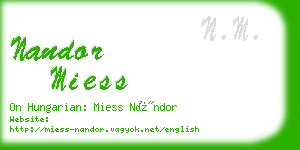 nandor miess business card